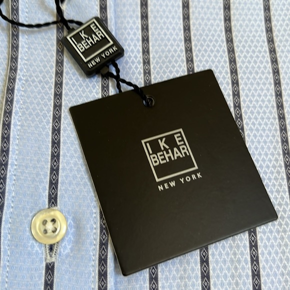 IKE BEHAR FINE HIGH QUALITY MAN SHIRT FRENCH CUFF 100% Cotton Lg 16 1/2x 34 NWT - Picture 9 of 9